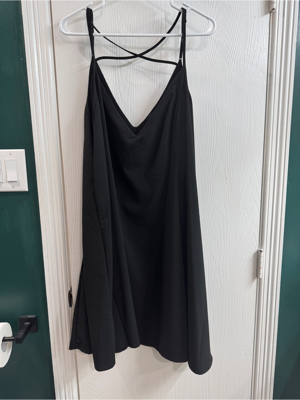 Women's Black Strappy Slip Dress